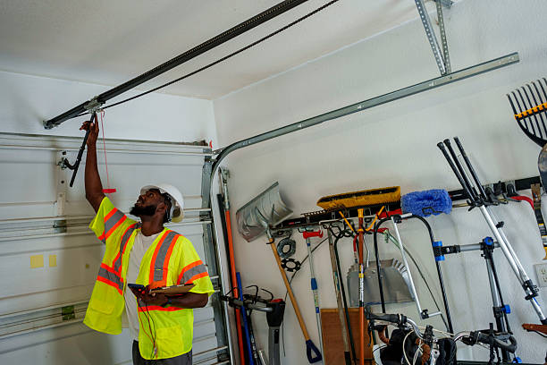 Professional Garage Door Panel Replacement technician working in McKinney, TX